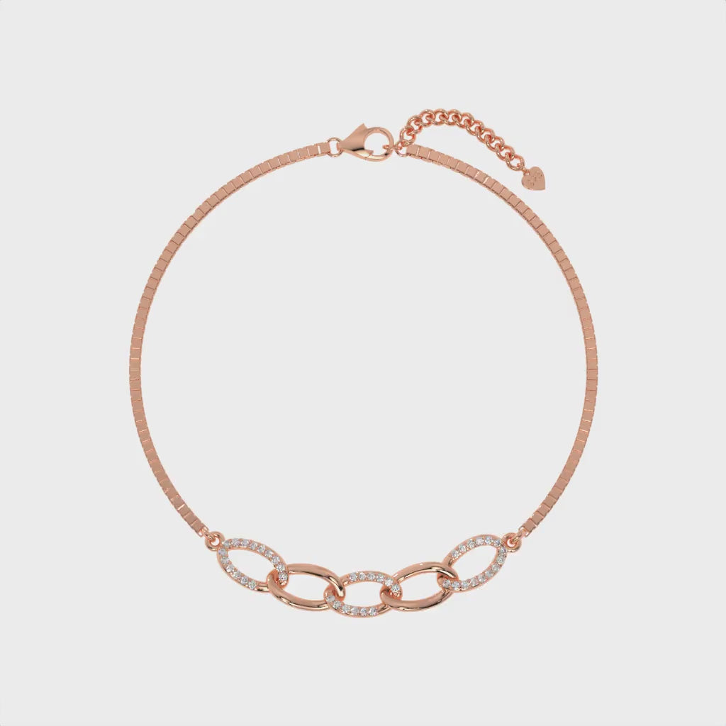 Lustre Link Bracelet Rose Gold