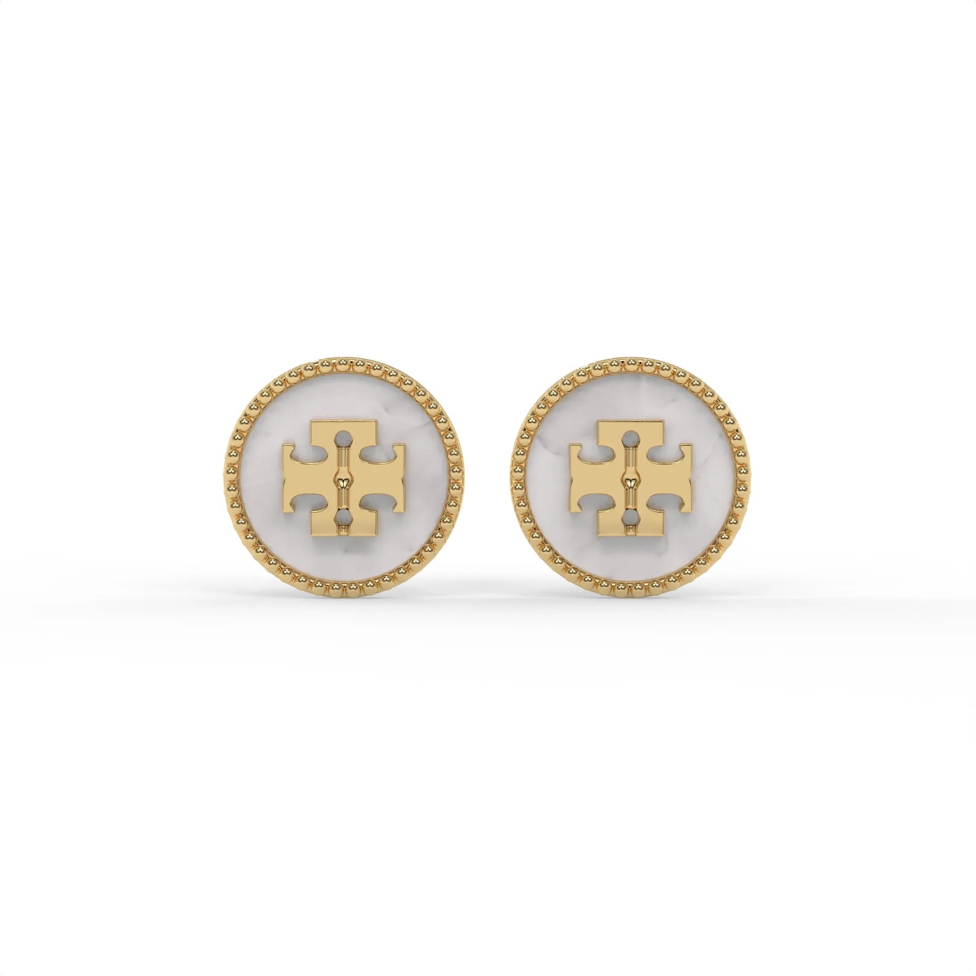 Signature Mother of Pearl Earrings Gold