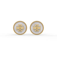 Signature Mother of Pearl Earrings Gold