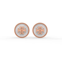 Signature Mother of Pearl Earrings Rose Gold