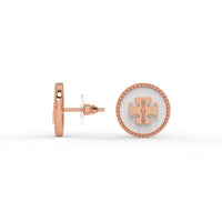 Signature Mother of Pearl Earrings Rose Gold