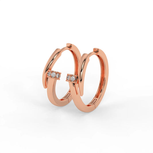 Signature Nail Hoops Rose Gold