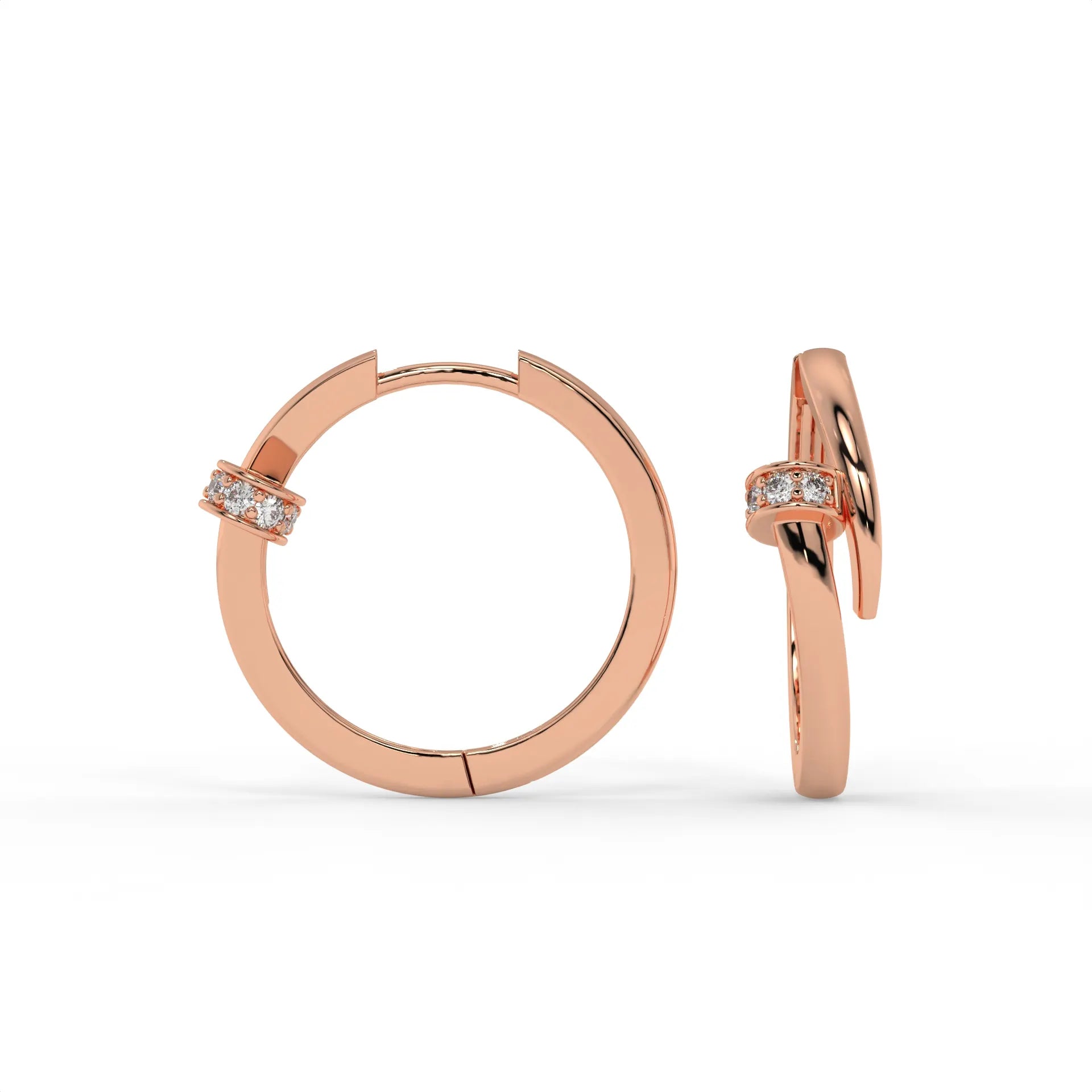 Signature Nail Hoops Rose Gold