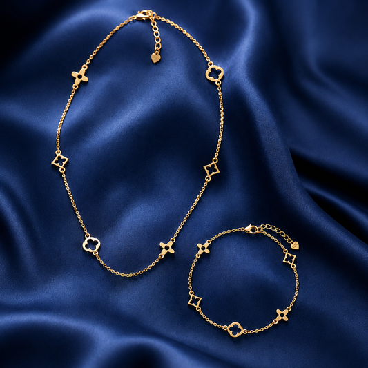 Starlit Necklace & Bracelet Set Gold