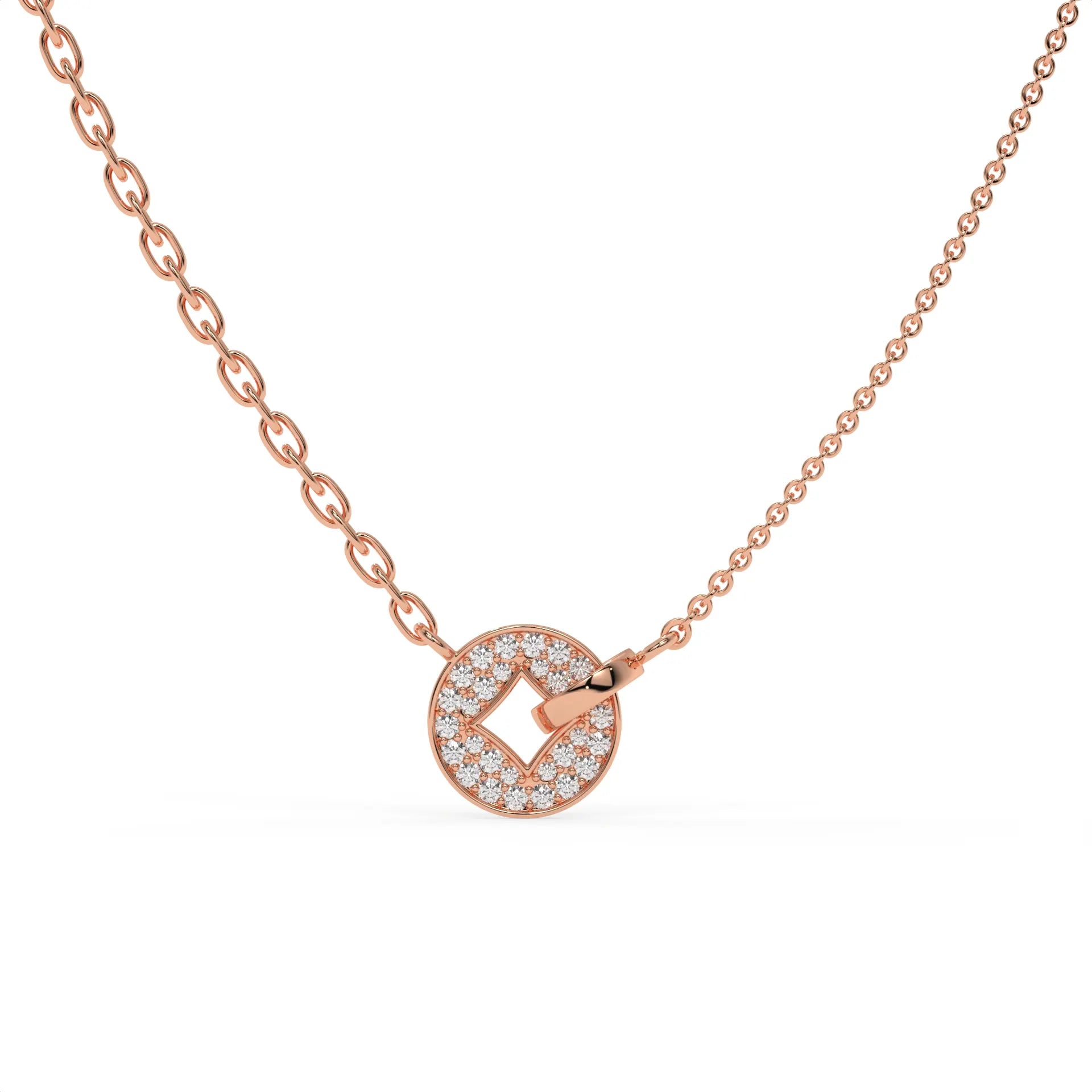 The Lucky Halo Chain Pendant Rose Gold