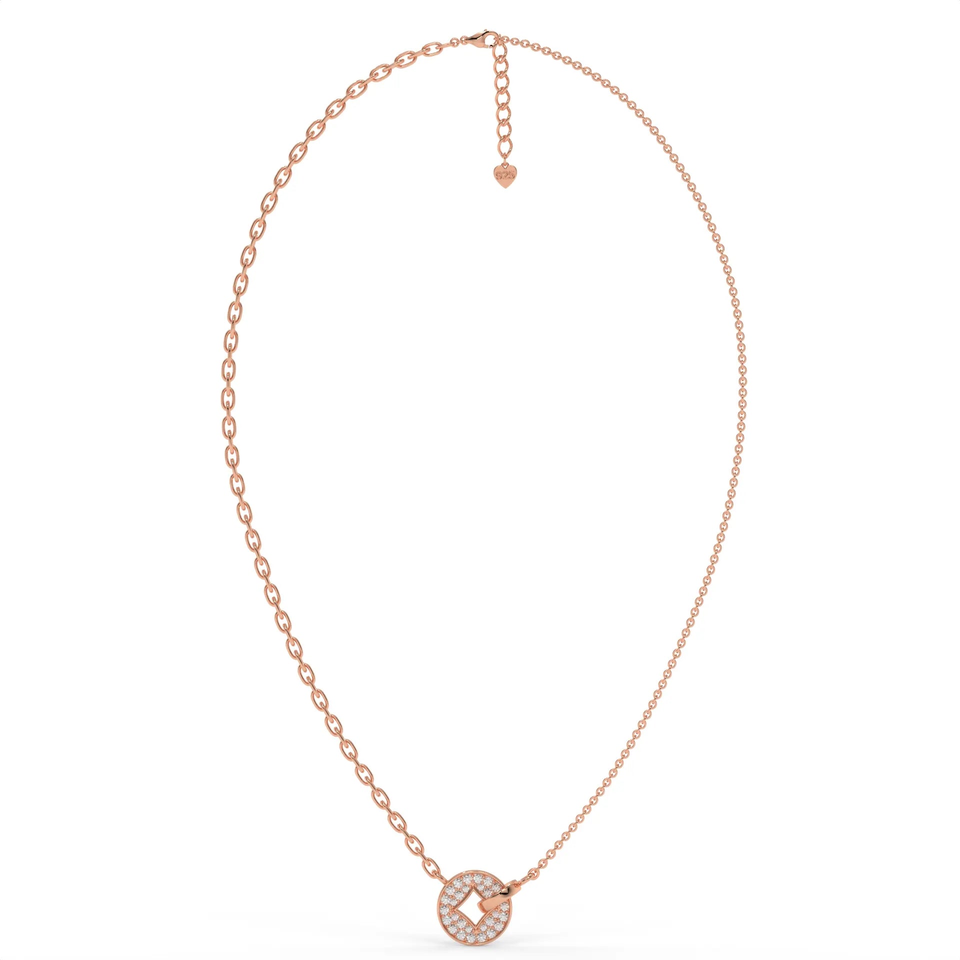 The Lucky Halo Chain Pendant Rose Gold