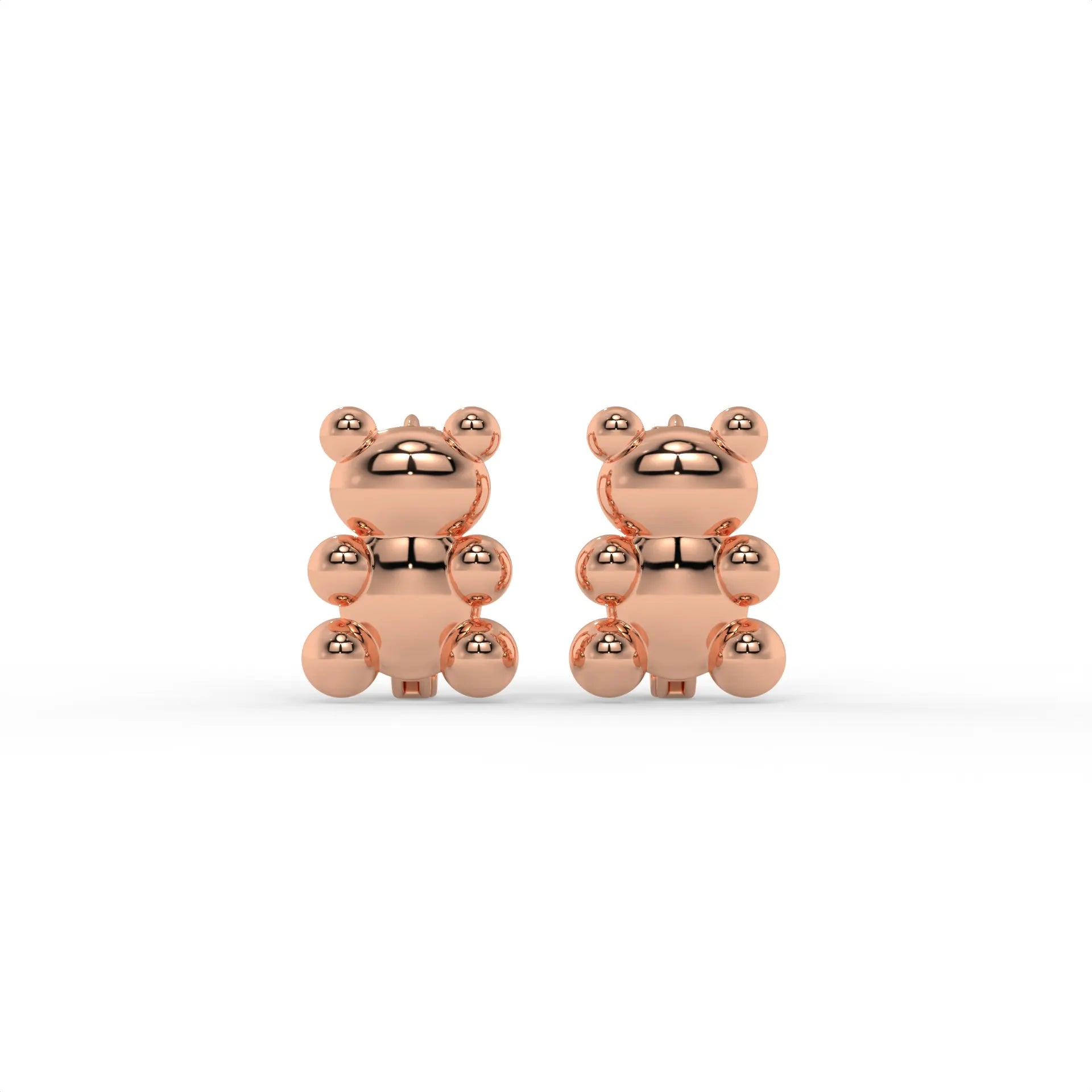 Tiny Teddy Hoops Rose Gold