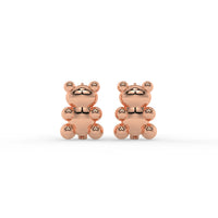 Tiny Teddy Hoops Rose Gold