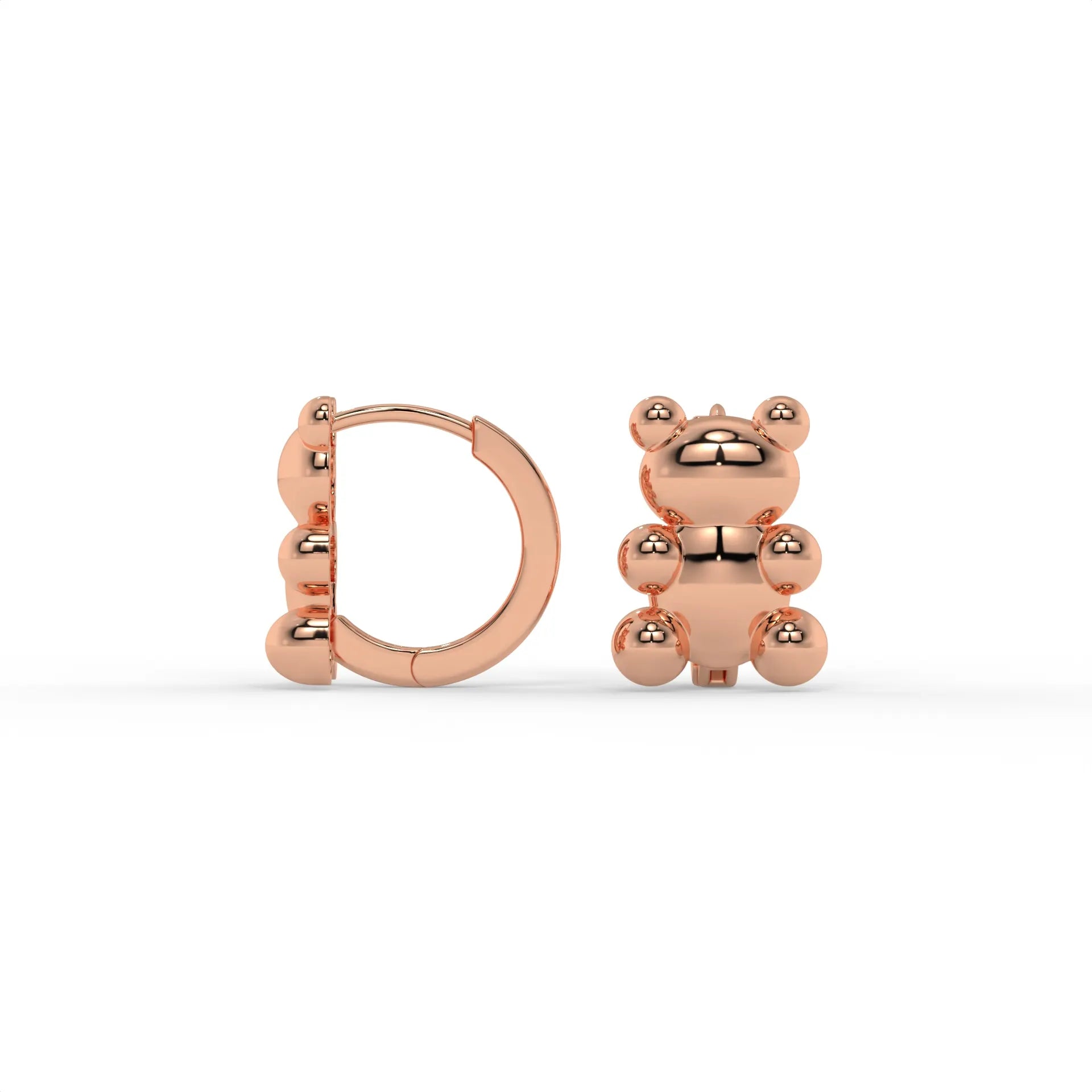 Tiny Teddy Hoops Rose Gold