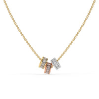 Trinity Rings Chain Pendant Gold
