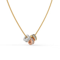 Trinity Rings Chain Pendant Gold