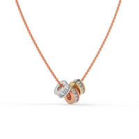 Trinity Rings Chain Pendant Rose Gold