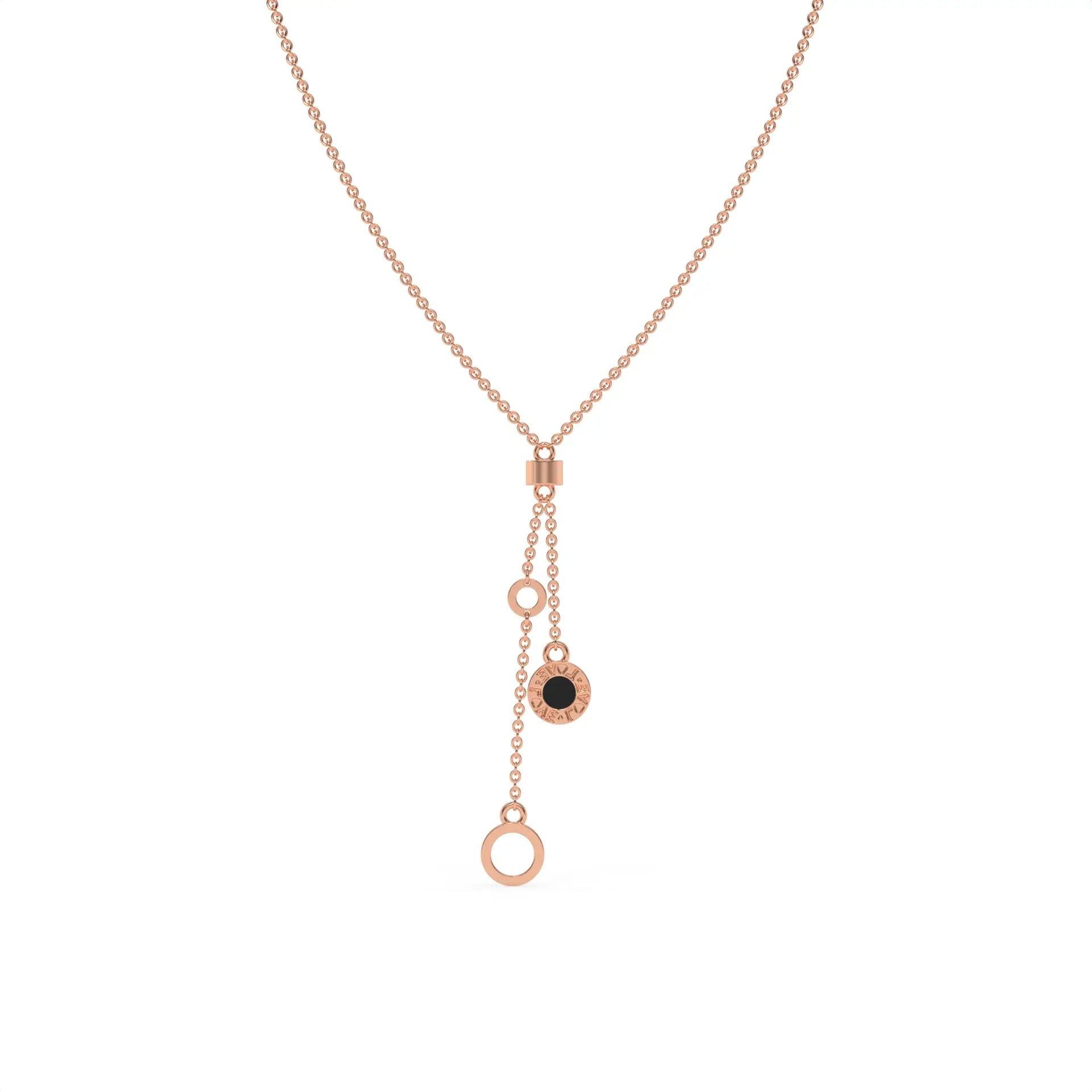 Yin & Yang Chain Necklace Rose Gold