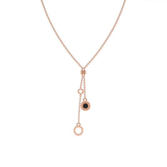 Yin & Yang Chain Necklace Rose Gold