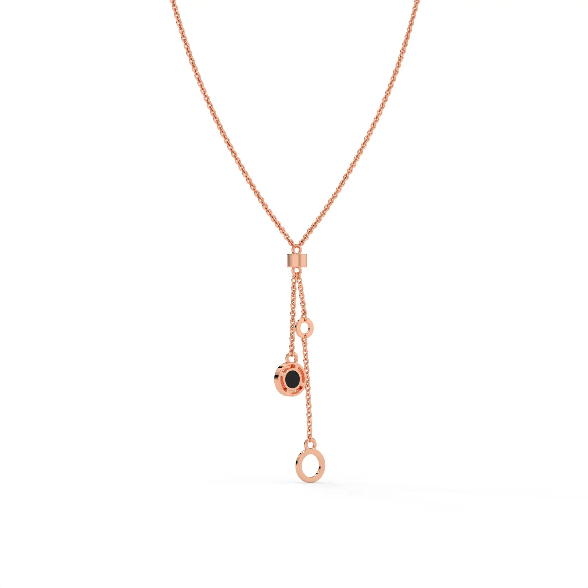 Yin & Yang Chain Necklace Rose Gold