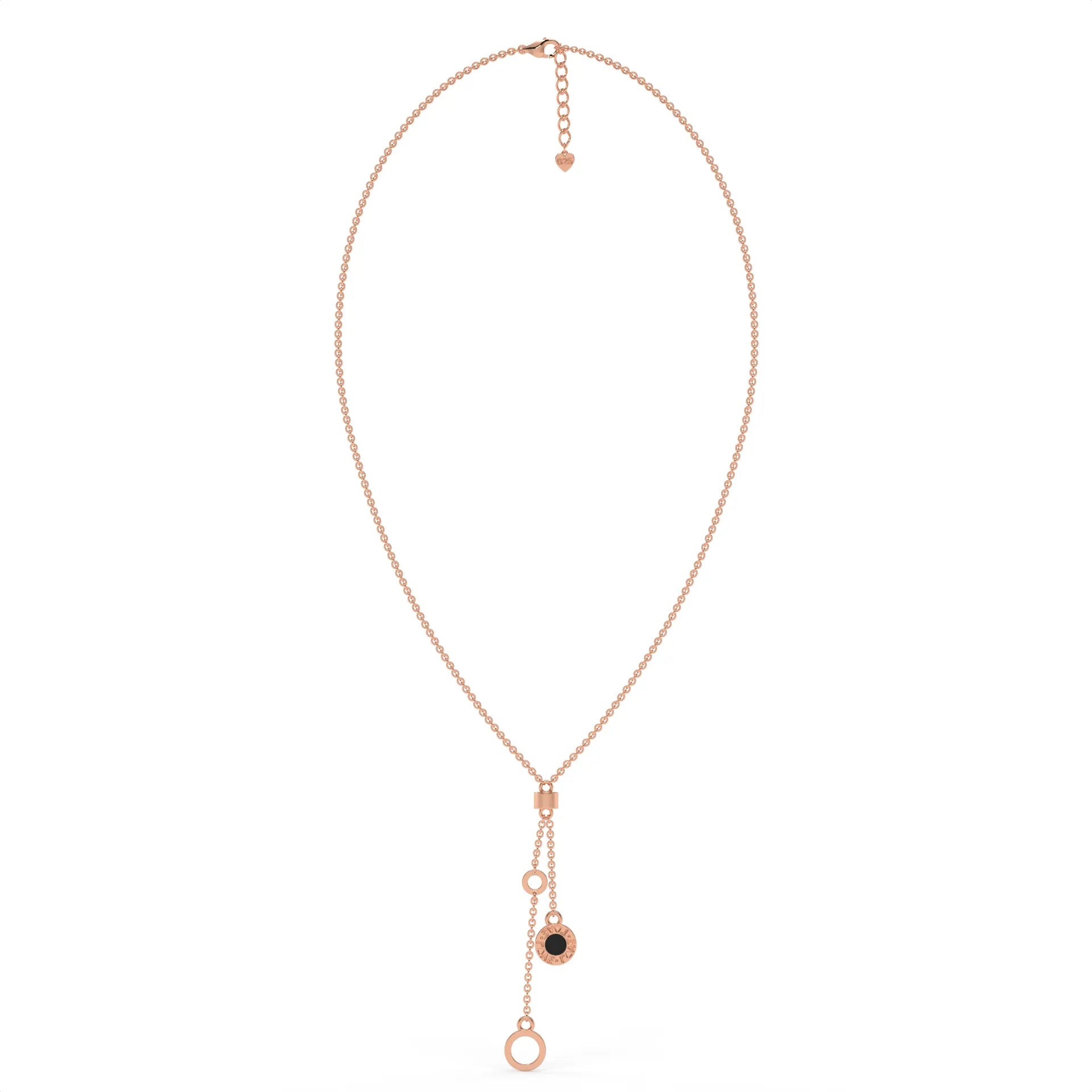 Yin & Yang Chain Necklace Rose Gold